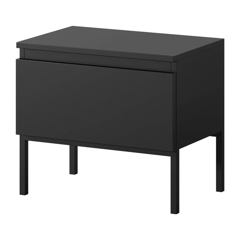Selsey Bedside Table, Black, 49 cm