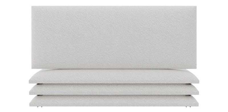 VANT Upholstered Accent Wall Panels - Packs of 4 - Easy to Install - Twin-King Size Headboard (91cm Wide, Boucle Ivory)