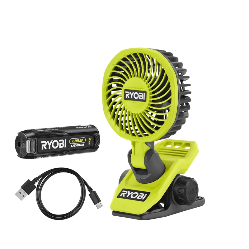RYOBI RCF4-120G 4V Cordless Clamp Fan (1 x 4V 2.0Ah)