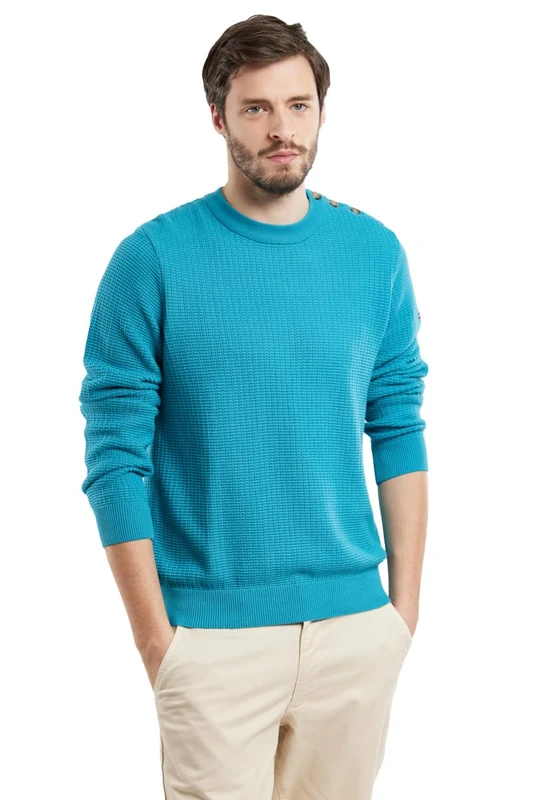 Armor Lux Men's Plain Sailor Jumper J12 Pullover Sweater, Pagoda, Small