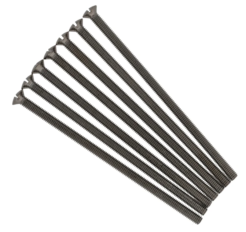 Evoges M3.5 x 75mm Long Raised Countersunk Slotted Head Electrical Screws for Plugs Socket Switches, Pack of 10 (Black Nickel)