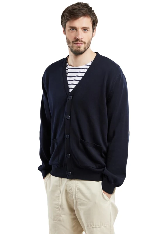 Armor Lux Men's Cardigan Sweater, Deep Navy, XX-Large