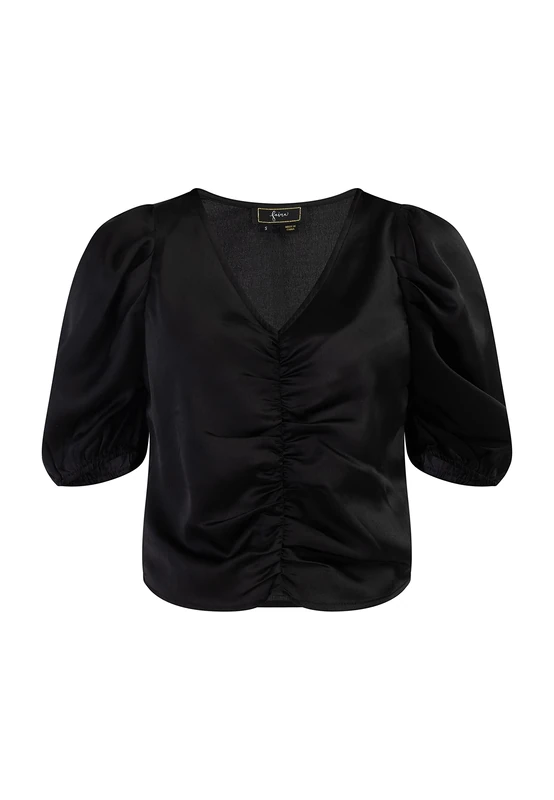 faina Women's Draped top caneva, Black, S