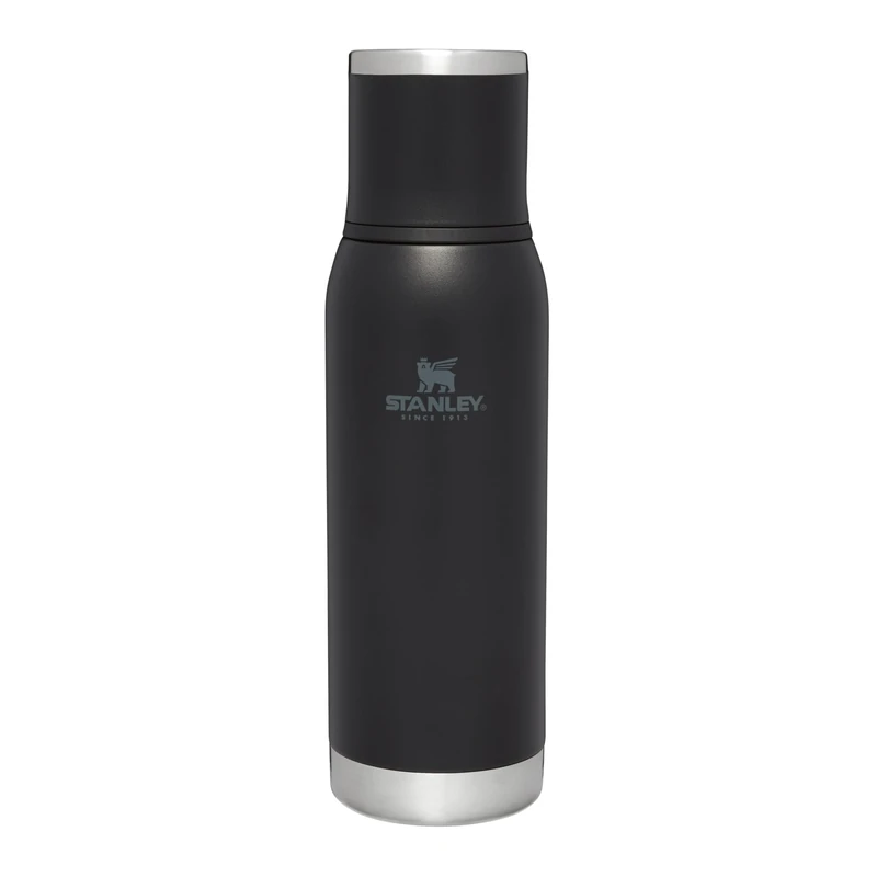 Stanley 1913 Adventure to-Go Thermal Flask 1.0L - 25 Hours Hot - 27 Hours Cold - Leakproof - Insulated Lid - BPA-Free Insulated Bottle - Dishwasher Safe - Coffee Flask - Black