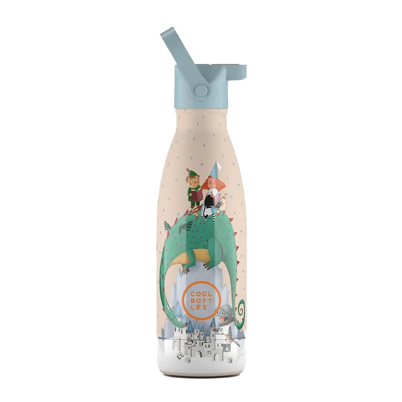 Cool Bottles - Thermos Flask for Children - Stainless Steel Water Bottle - 350 ml - Dragon Dreams - Cold Drinks 36 Hours and Hot Drinks 18 Hours - Colour Embossing - BPA Free