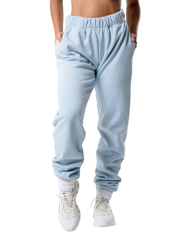 Kamo Fitness CozyTec High-Waisted Sweatpants for Women Baggy: Comfy Lounge Pants with Pockets Crafted from Soft Thick Fleece, Skyway, S