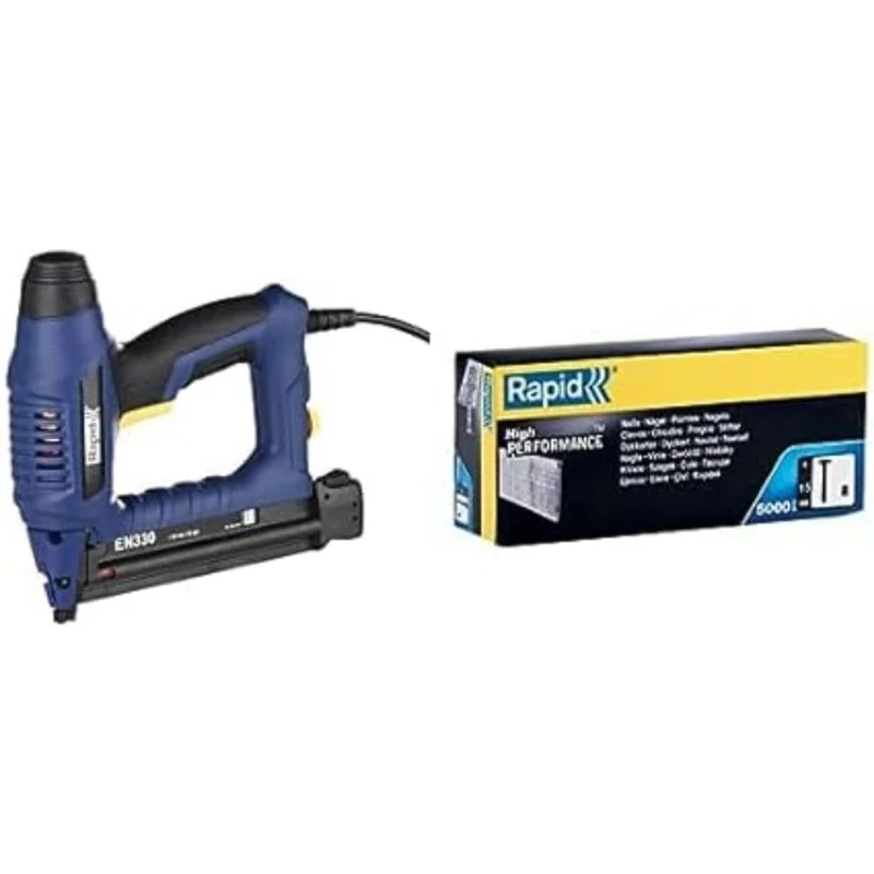 Rapid Electric Brad Nailer and High Performance No.8 Galvanised Steel Brad Nails, Bundle