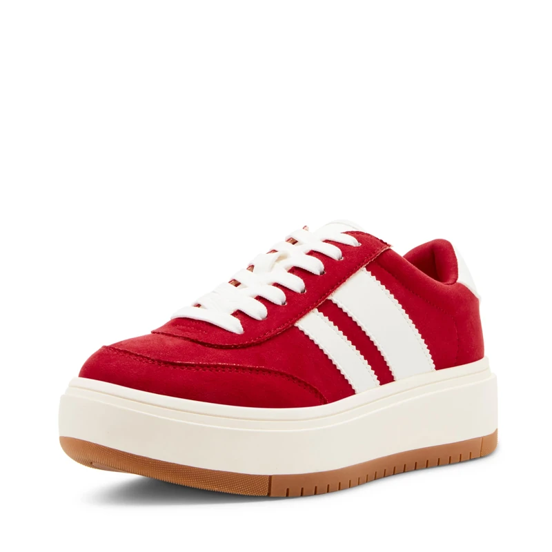 Madden Girl Women's Navida Sneaker, Red/White, 6.5 UK