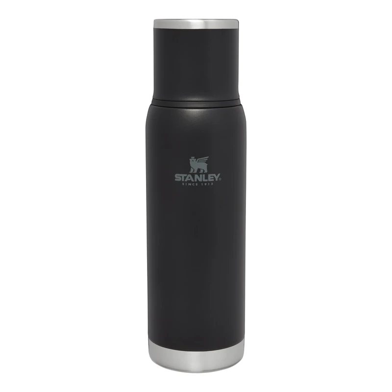 Stanley 1913 Adventure to-Go Thermal Flask 0.75L - 20 Hours Hot - 25 Hours Cold - Leakproof - Insulated Lid - BPA-Free Insulated Bottle - Dishwasher Safe - Coffee Flask - Black