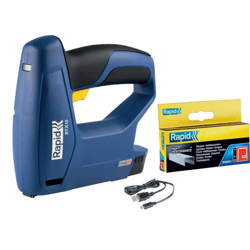 Rapid BTX10 Battery-Powered Staple Gun and High Performance Staples, Bundle