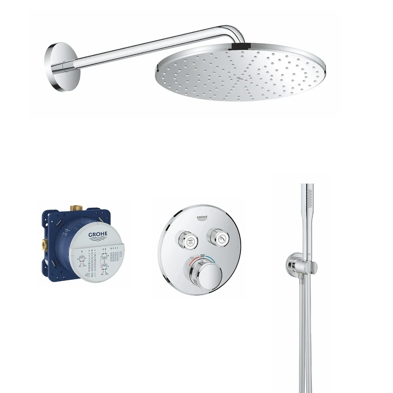 GROHE Grohtherm Round Smartcontrol Mono Rainshower 310 Thermostat Shower Installation Set Round, Chrome