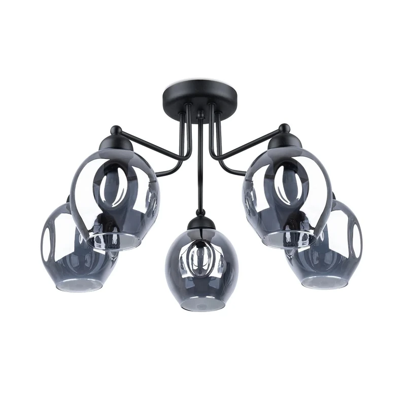 Sollux Fillan Semi Flush Multi Arm Ceiling Light, Black
