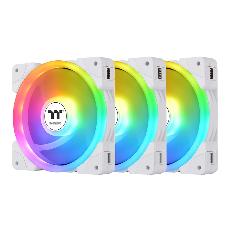 Thermaltake SWAFAN EX12 ARGB Sync TT Premium Edition White 120mm 3 Pack PWM Fans (4.72 x 4.72 x 7.3 inches) for Desktop PC