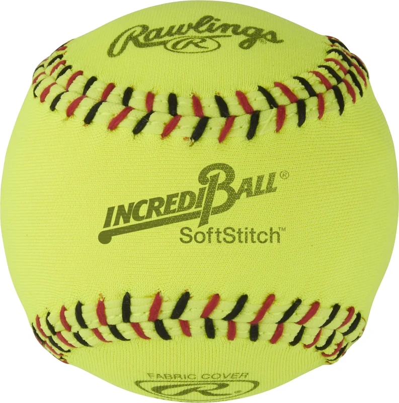Rawlings | Incredi-Ball Yellow Softstitch Softballs | 11" & 12" Options | Cloth & Synthetic Leather Cover Options | 12 Count