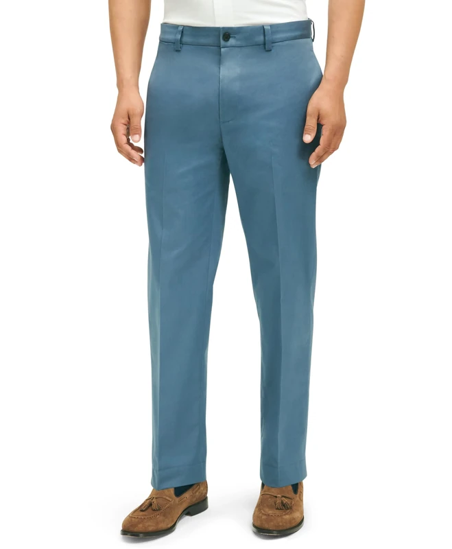 Brooks Brothers Men's Regular Fit Stretch Lightweight Advantage Chino Pants, Bering Sea, 38W x 32L