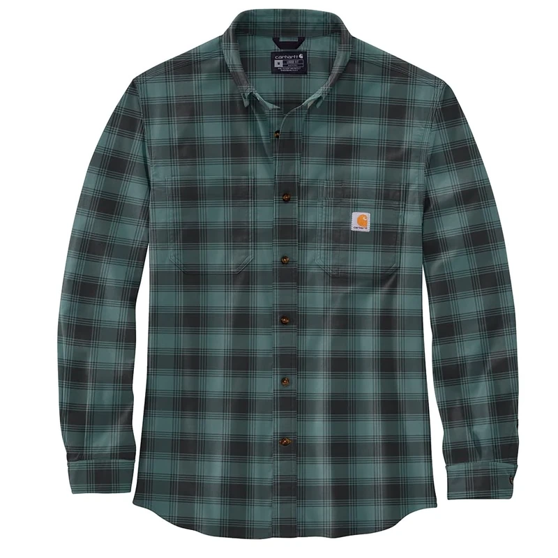 Carhartt Mens Cotton Long Sleeve Plaid Flannel Shirt