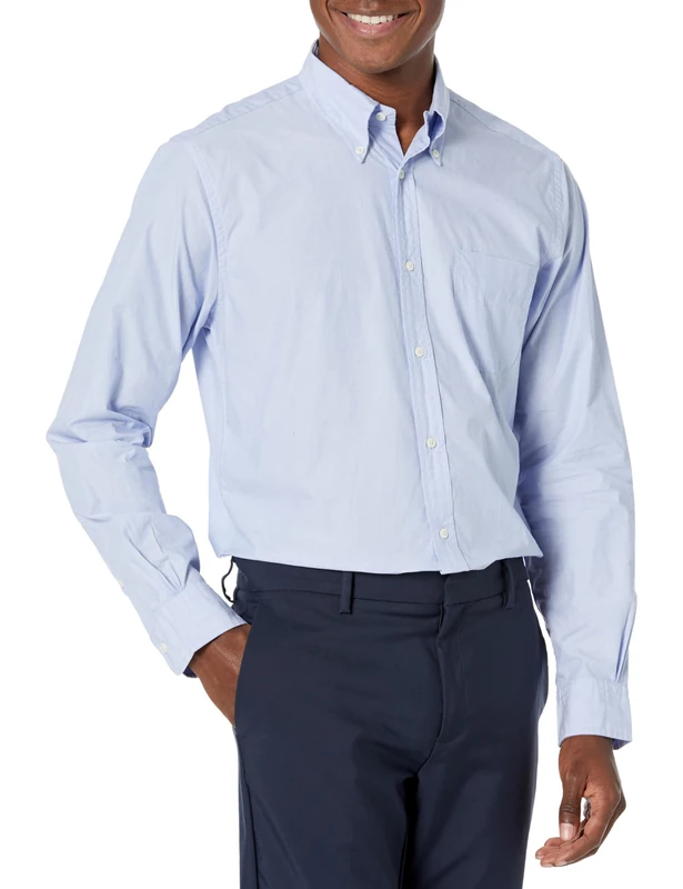 Brooks Brothers Men's Friday Sport Shirt, Light Blue/Blue, S