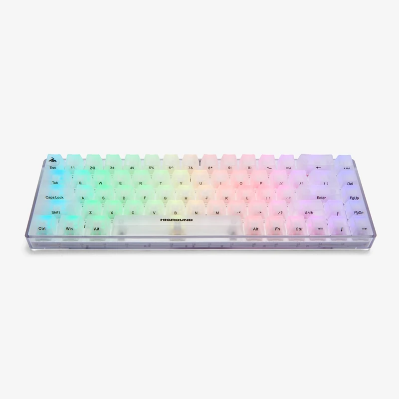 Higround Crystal Opal Basecamp 65% Mechanical Keyboard, White Flame Switches for Precision, Programable RGB, Translucent, Smooth Typing, Hot-Swappable, Deep Thocc Dual Silicone Dampening - Image 1