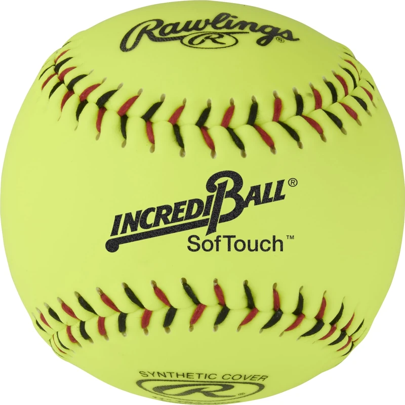 Rawlings | Incredi-Ball Yellow Softstitch Softballs | 11" & 12" Options | Cloth & Synthetic Leather Cover Options | 12 Count