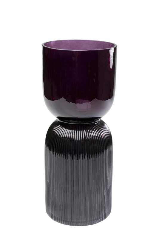 Kare Marvelous Duo Design Vase Pink/Grey Decorative Flower Vase Glass Mouth-Blown Unique 40 x 17 x 17 cm - Image 1