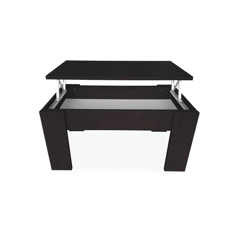 mattfy Coffee/Tea Coffee Table, Liftable, Living Room or Dining Table, Measurements: 90 cm (W) x 50 cm (D) x 46 (H), Wood, Wenge, 90 x 50 x 46/57 cm