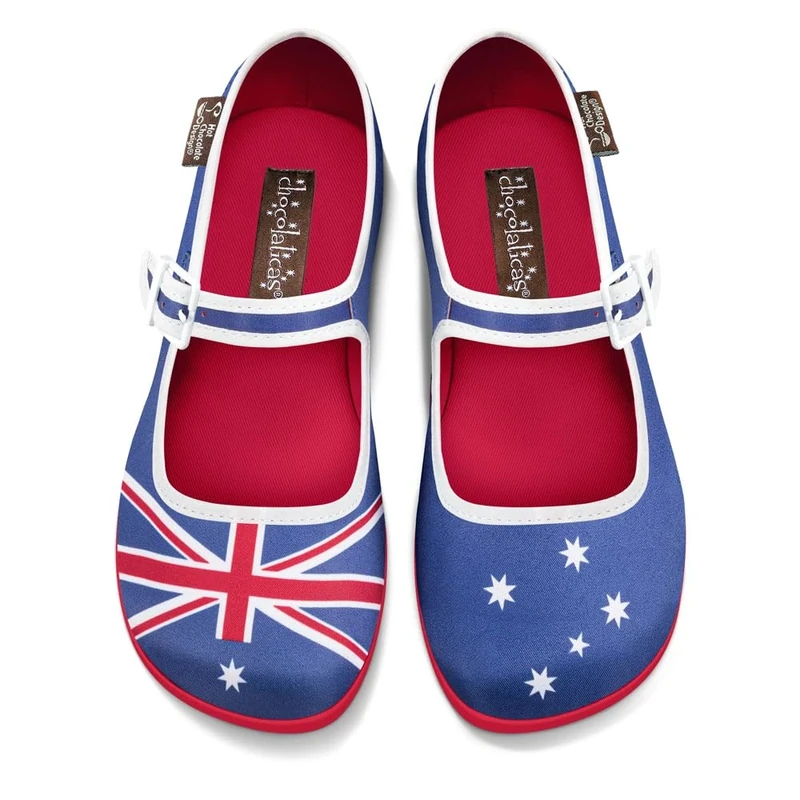 Hot Chocolate Design Chocolaticas Australian Flag Women's Mary Jane Flat Multicoloured HCD 43