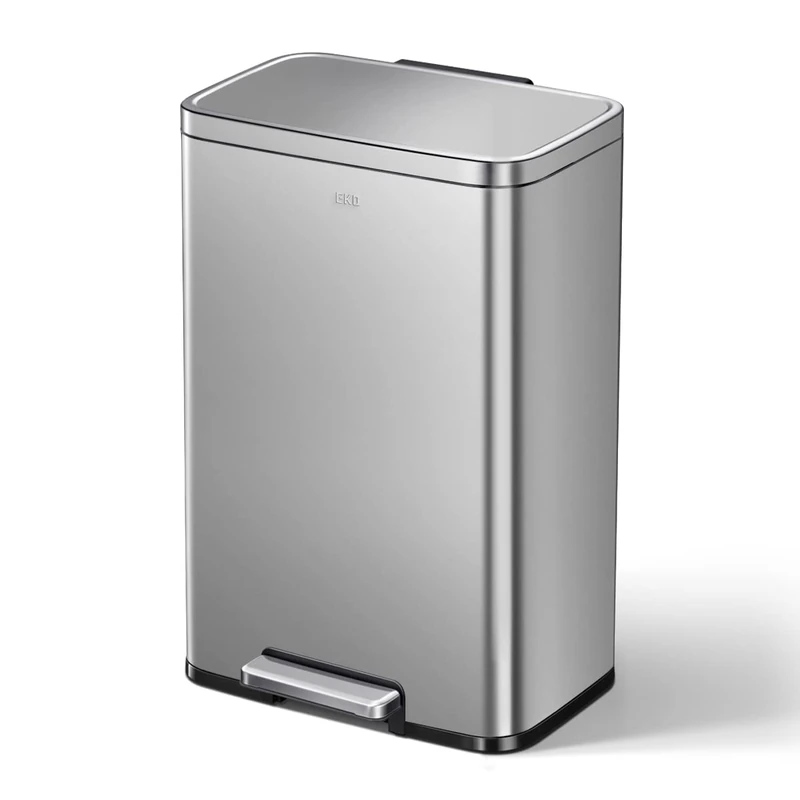 EKO Madison Kitchen Bin 50 L with Pedal | Large Capacity | Stainless Anti-Fingerprint | Silent Slow Motion Closure for Bathroom
