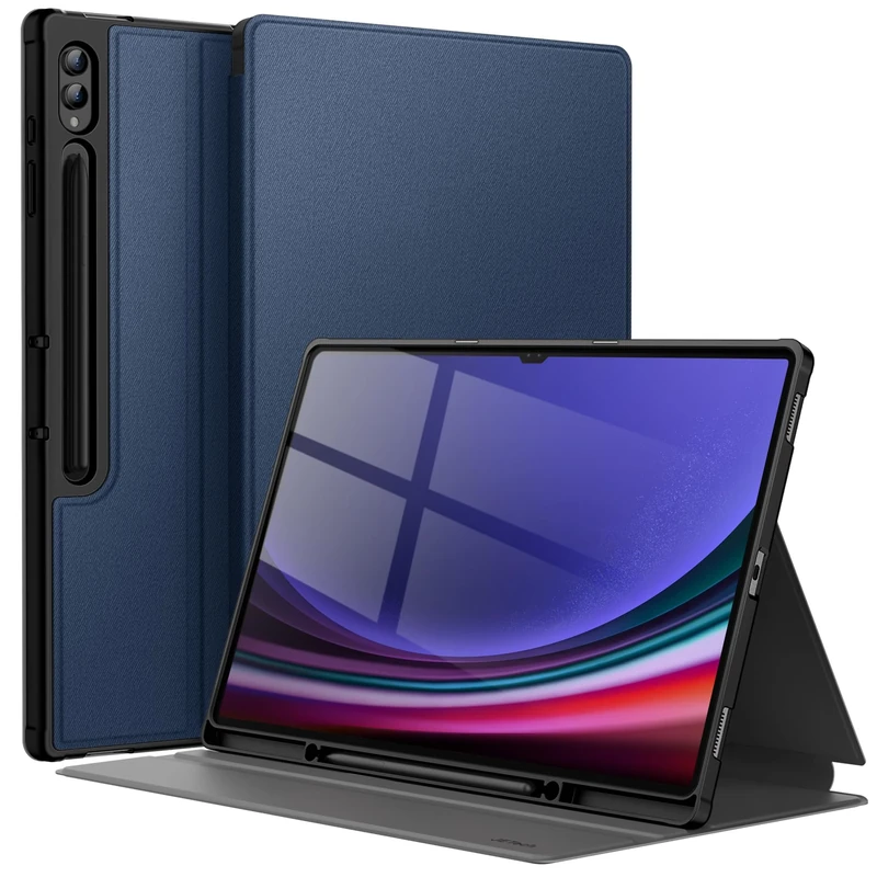 JETech Case for Samsung Galaxy Tab S10 Ultra/Tab S9 Ultra 14.6-Inch with S Pen Holder, Slim Folio Stand Protective Tablet Cover, Multi-Angle Viewing (Navy Blue)