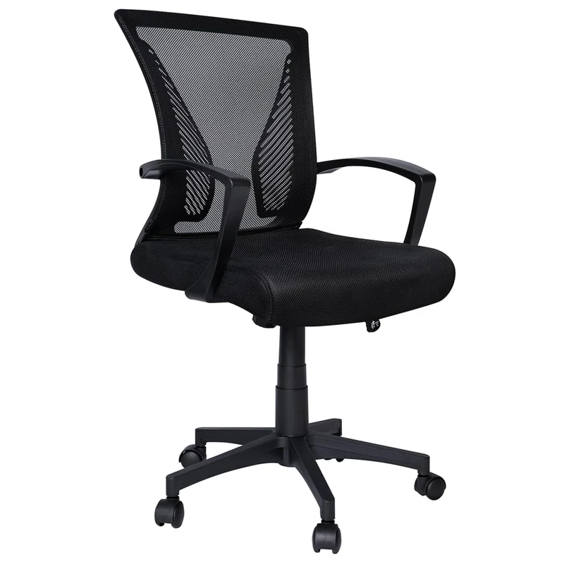 VOUNOT® Ergonomic Office Desk Chair, Computer Chair, Executive Swivel Chair with Armrest & Back Support, Mesh for Home Office, Black