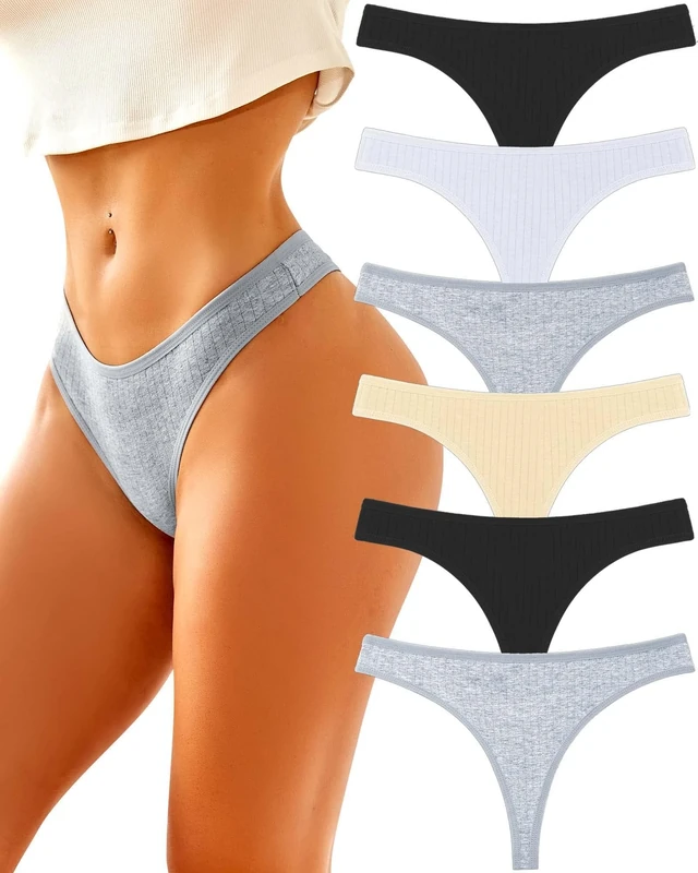 BeReady Cotton Thongs for Women - Sexy Tangas Panties - Comfortable 6er Pack S-XL,M - Image 1