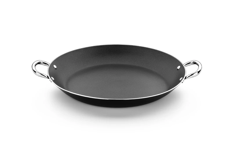 Monix Resistent Plus Non-Stick Aluminium Paella Pan 42 cm, Suitable for All Types of Cookers Including Induction Hobs