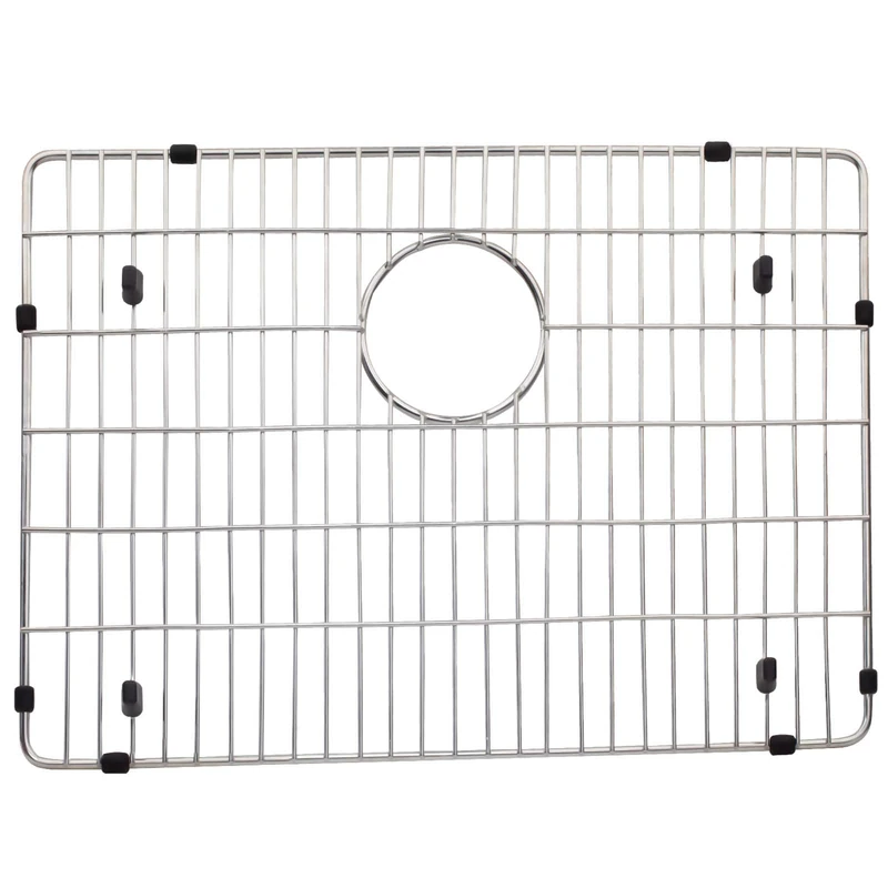 EBG1914 Stainless Steel Sink Grid and Protector, 19" x 14" With Rear Drain for Single Bowl Kitchen Sink Bottom - Image 1