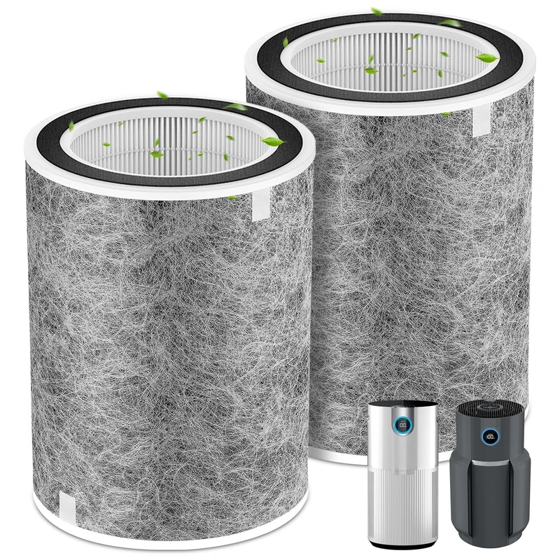2 Pack HP201 Replacement Filter Compatible with Shark HP201, HP202, UA205, AP1000 and For Shark HC501, HC502 Air Purifier MAX, Absorb 99.97% Particulate, Compare Part HE2FKBASMB, HE2FKBAS.