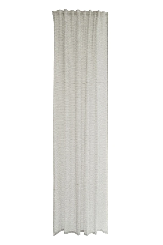 Homing Curtain with fringes, stripes, taupe, grey, decorative curtain