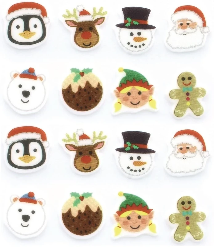 Edible Christmas Cake Cupcake Sugarette Decorations x16