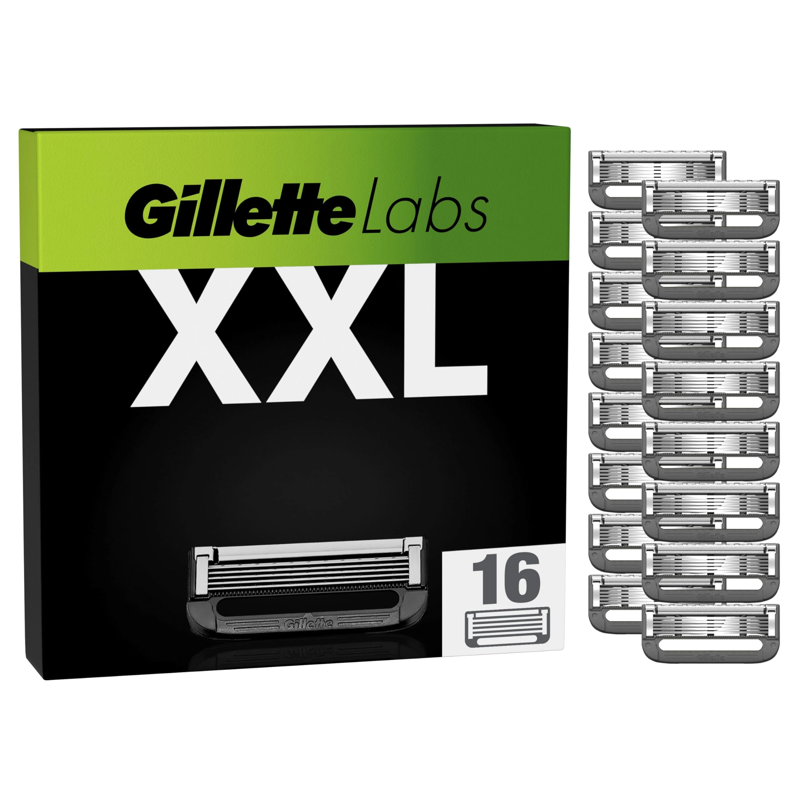 Gillette Labs Razor Blades Men, Pack of 16 Refills, Compatible with GilletteLabs with Exfoliating Bar and Heated Razor, Mens shaving Blades