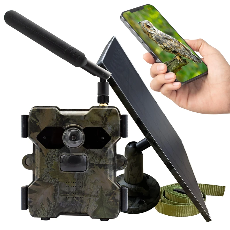 Technaxx 4G Wildcam TX-189 + 5W Solar Panel - 4MP FullHD Video Resolution, PIR Motion Detection up to 12m, 18000 mAh Battery Powered, Night Vision, 4G Mobile Network Connection, Viewing Angle 100°