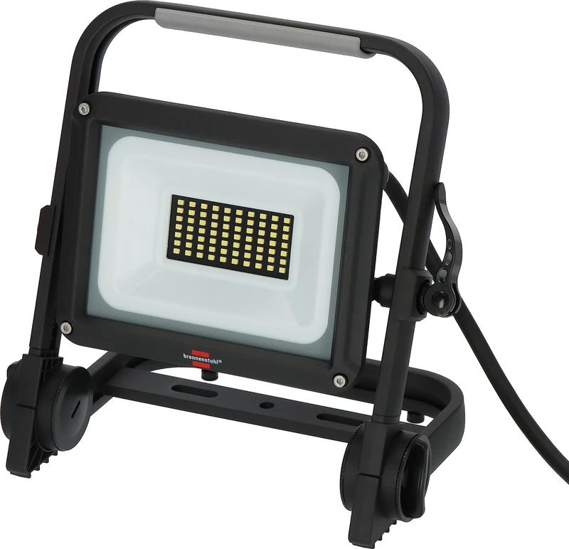 Brennenstuhl Mobile Work Light JARO 4063 M Spotlight for Outdoor use IP65 Floodlight 30W with 3m Cable, LED Worklight with Quick Release Fastener and 3450lm, Black