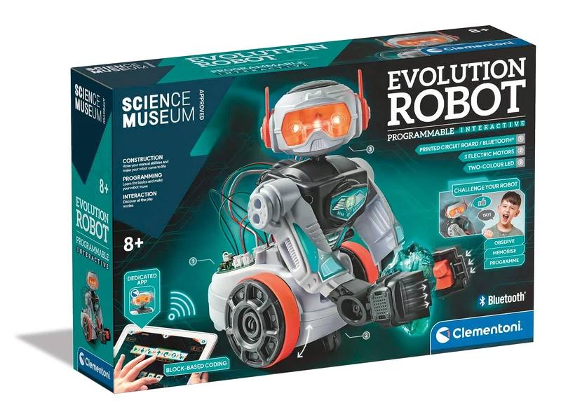 Clementoni- Science Museum Evolution Programmable Interactive Robot: STEM Learning Toy, English Version (8+Years)