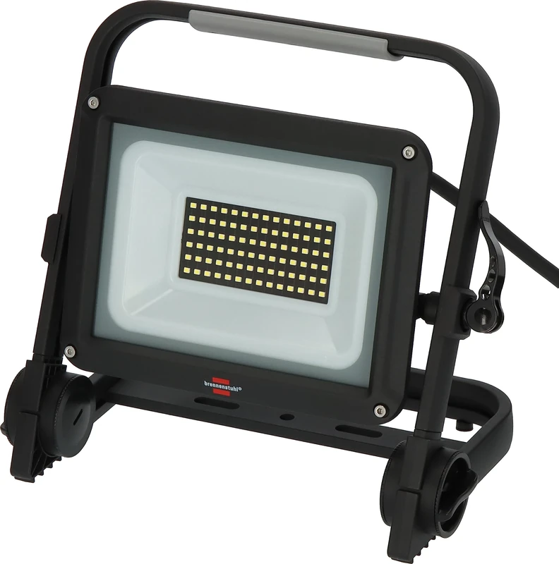 Brennenstuhl Mobile Floodlight JARO 7063 M Work Light 50W use Outdoor Spotlight with 5m Cable, LED Worklight 5800lm Made of Aluminium, dimmable, IP65, Black