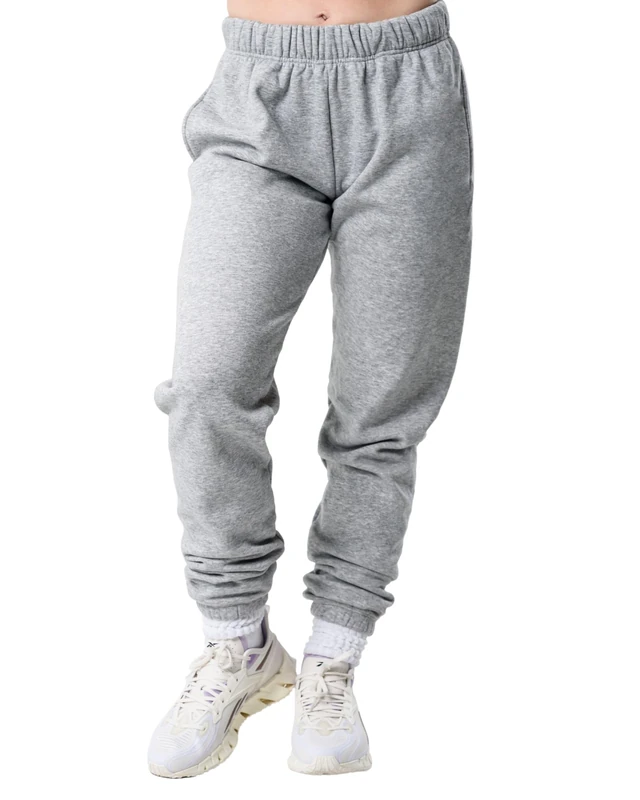 Kamo Fitness CozyTec High-Waisted Sweatpants for Women Baggy: Comfy Lounge Pants with Pockets Crafted from Soft Thick Fleece, Heather Grey, XS