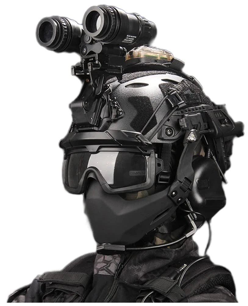 Airsoft FAST PJ Helmet With Tactical Masks, Including Tactical Goggles, Headset, NVG Model Telescope Model Flashlight Signal Light For Outdoor Shooting Paintball Game Gear