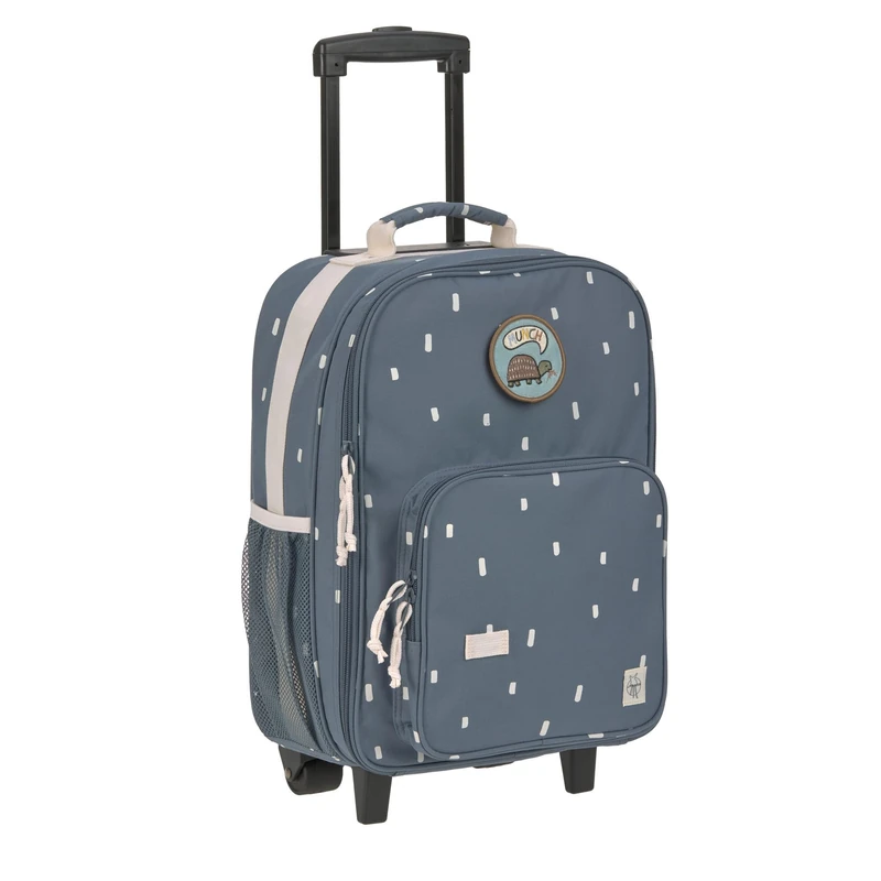 LÄSSIG Happy Prints Children's Suitcase Trolley with Telescopic Rod and Wheels for Children Hand Luggage/Trolley Dark Blue, darkblue, 46 cm, Children's Suitcase Trolley with Wheels