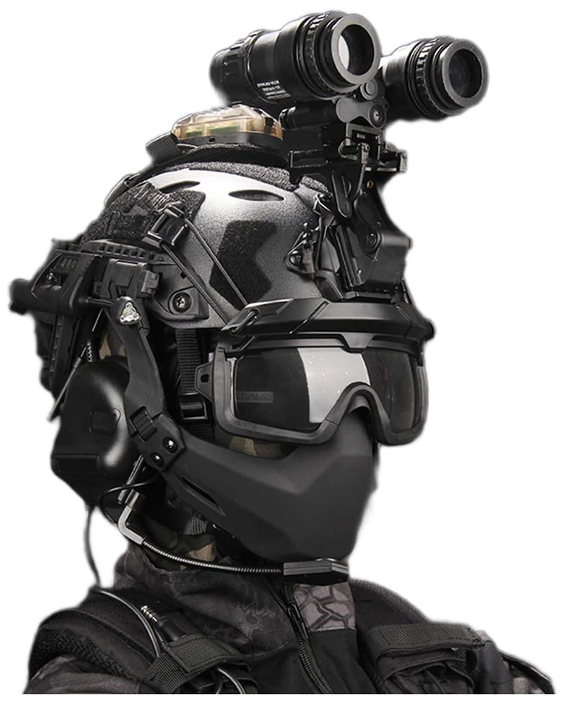 Tactical Helmet Set For Airsoft And Paintball, FAST PJ Helmet With Goggles, Headset, NVG Mount, Telescope Model, Flashlight, Signal Light For Outdoor Shooting Game