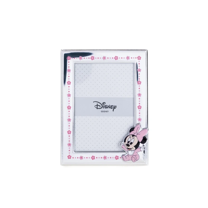 VALENTI & CO. Disney Baby - Minnie - Silver Photo Frame for Children, Christening, Birth or Birthday Gift Idea (9 x 13 cm)