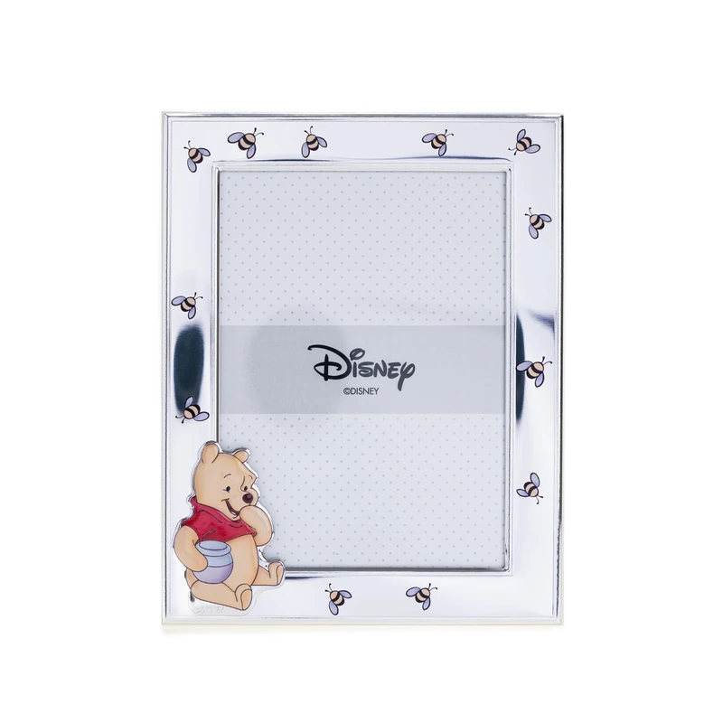 VALENTI & CO. Disney Baby - Winnie The Pooh - Silver Photo Frame for Children, Christening, Birth or Birthday Gift (13 x 18 cm)