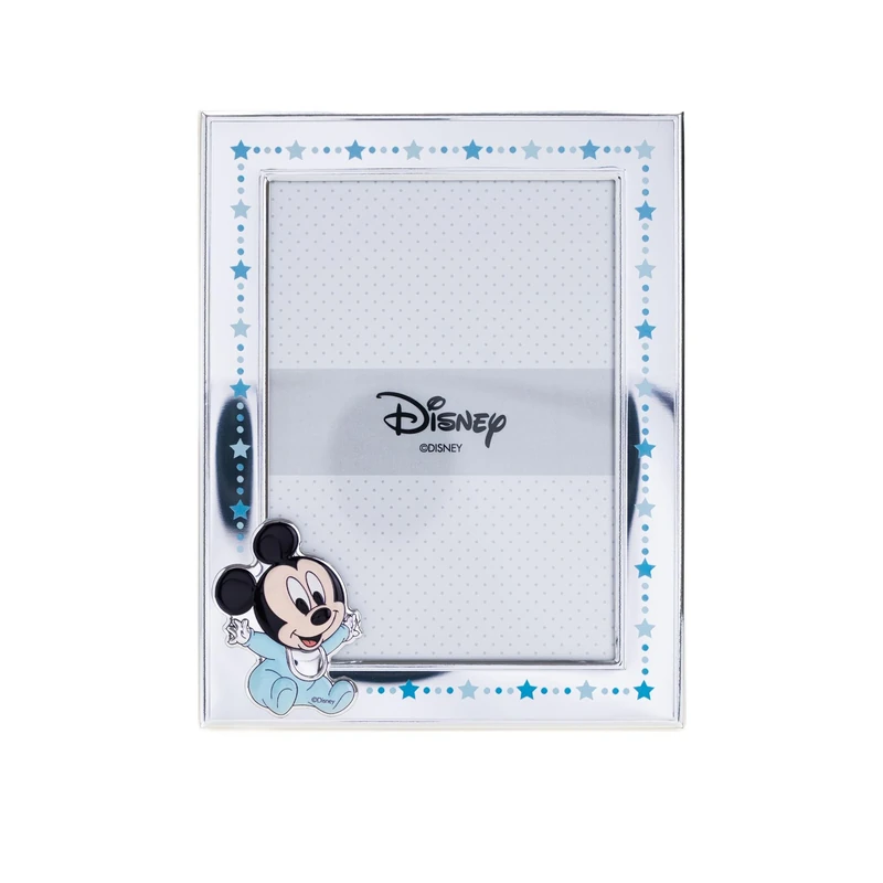 VALENTI & CO. Disney Baby - Mickey Mouse - Silver Photo Frame for Children, Christening, Birth or Birthday Gift Idea (13 x 18 cm)