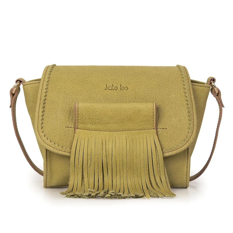 Kate Lee Women's Mini Fleya Crossbody Bag Almond Green Shoulder, Petit