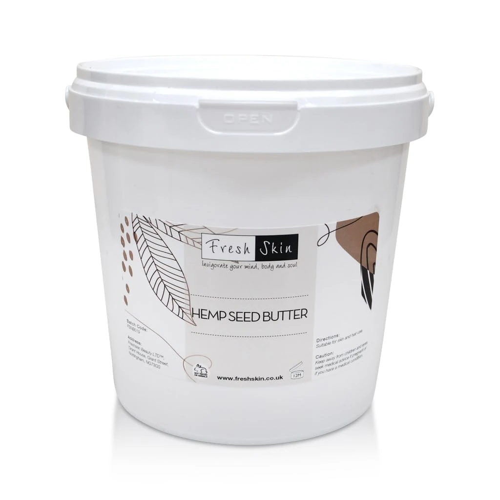 Freshskin Beauty LTD | 1KG Hemp Seed Butter - Cannabis Sativa Oil & Hydrogenated Vegetable Oil & Tocopherol (1%) - Cosmetic Grade (1000g)