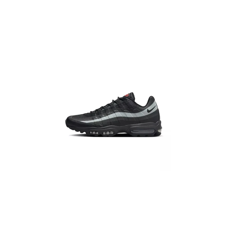 NIKE Mens Air Max 95 Ultra Sneaker, Black Black Wolf Grey University Red, 10 UK